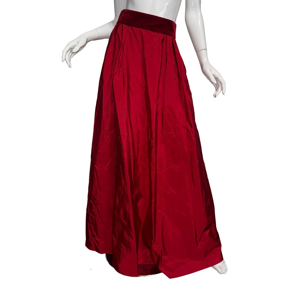 Max Mara Ponza Red High Waist Maxi Skirt Holiday Formal Party Luxury Minimalist